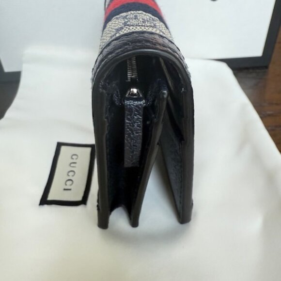 Gucci Ophidia GG Supreme Bi-Fold Wallet – Navy Leather - Picture 9 of 10